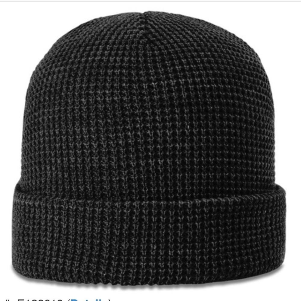 Richardson 146 Black Waffle Cuffed Knit Beanie